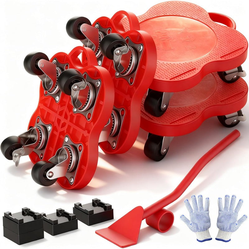 MoveEase Pro – Möbelheber & Rollenset für schweres Umstellen ohne Kraft (4-teilig)