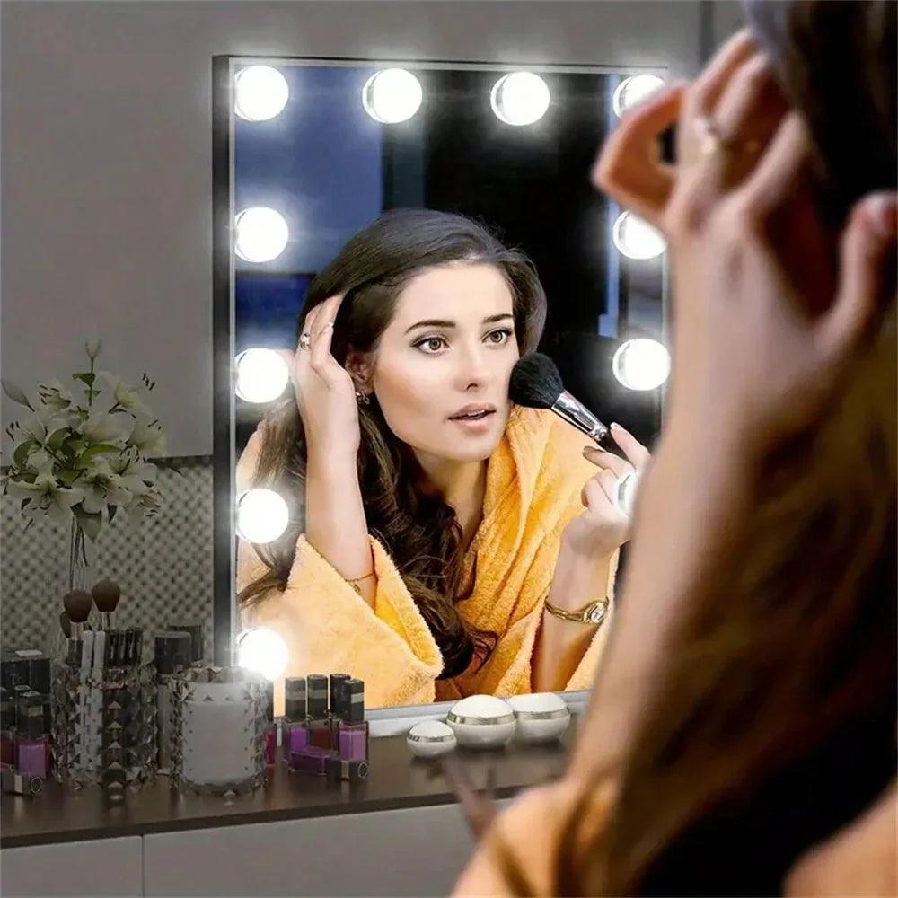 Dimmbare LED-Spiegelbeleuchtung mit Lichtkugeln für perfektes Make-up