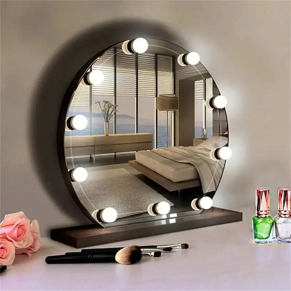 Dimmbare LED-Spiegelbeleuchtung mit Lichtkugeln für perfektes Make-up