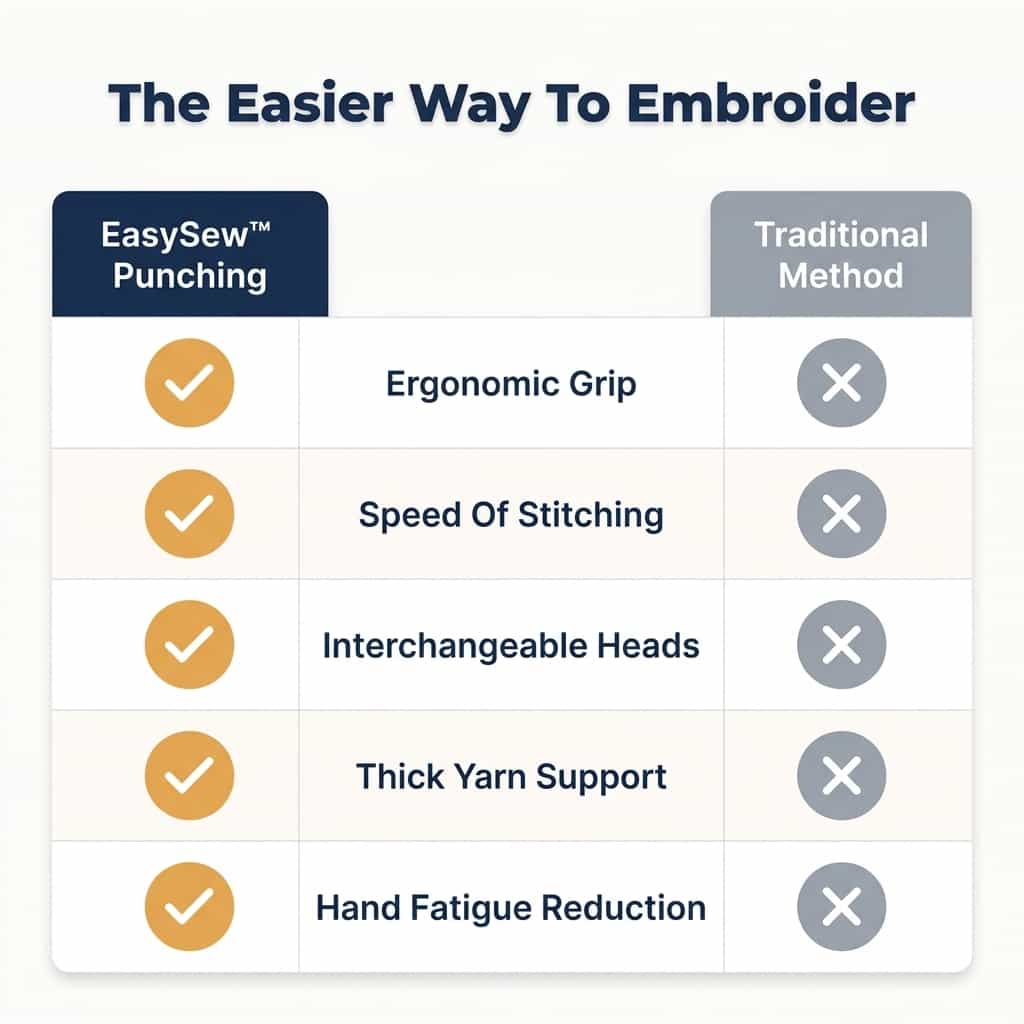 EasySew™ - Ergonomischer Griff für schmerzfreies Sticken