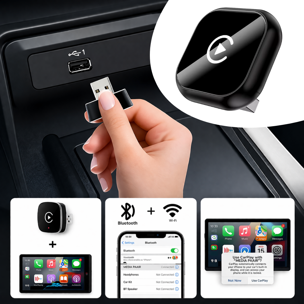 AutoLink™ - 2 in 1 kabelloser CarPlay & Android Auto Adapter