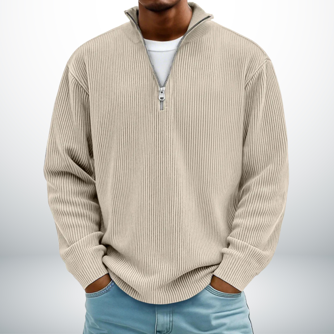 Snovia™ – Hochwertiger Herrenpullover mit Halbreißverschluss