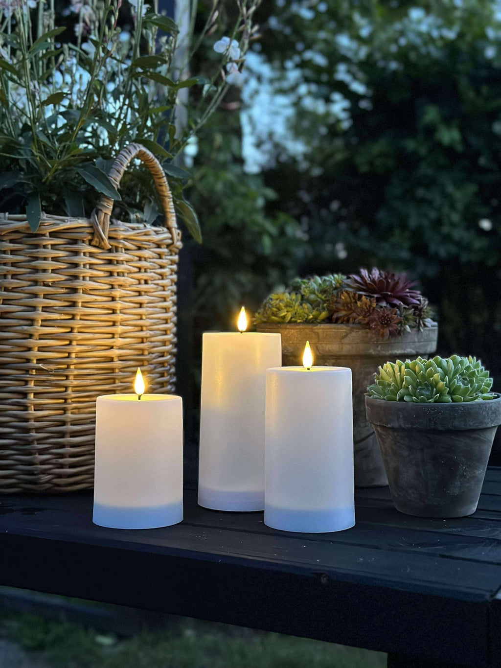 Solar-Blockkerzen - Set aus 3 Stück