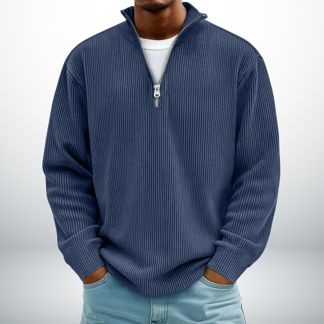 Snovia™ – Hochwertiger Herrenpullover mit Halbreißverschluss