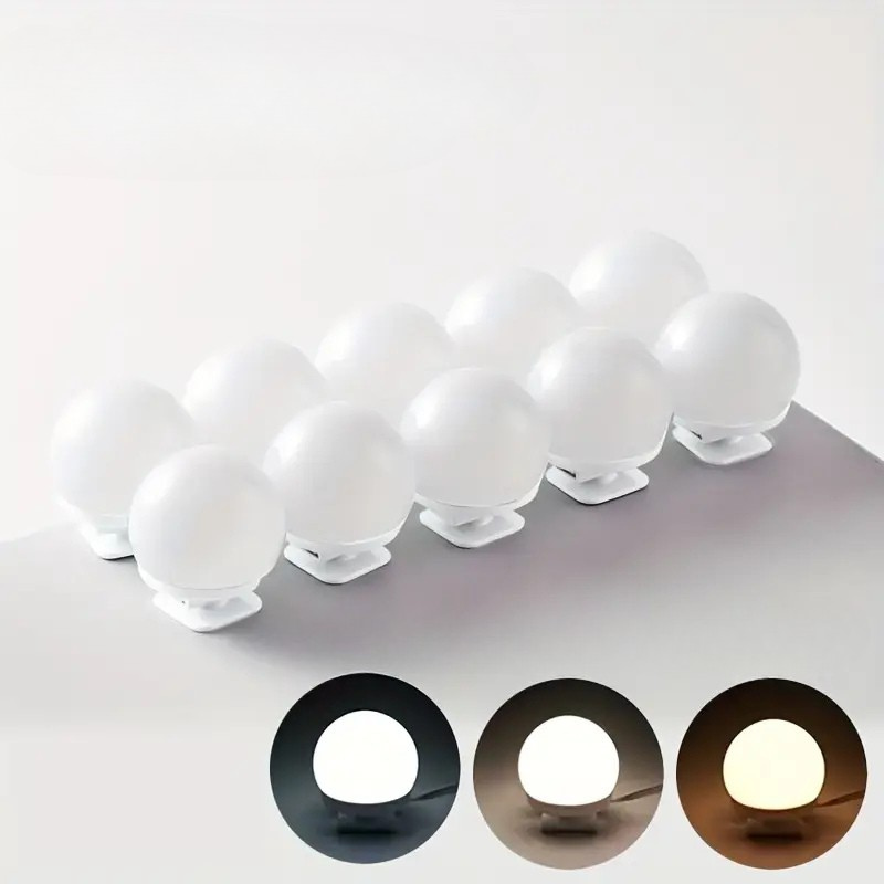 Dimmbare LED-Spiegelbeleuchtung mit Lichtkugeln für perfektes Make-up