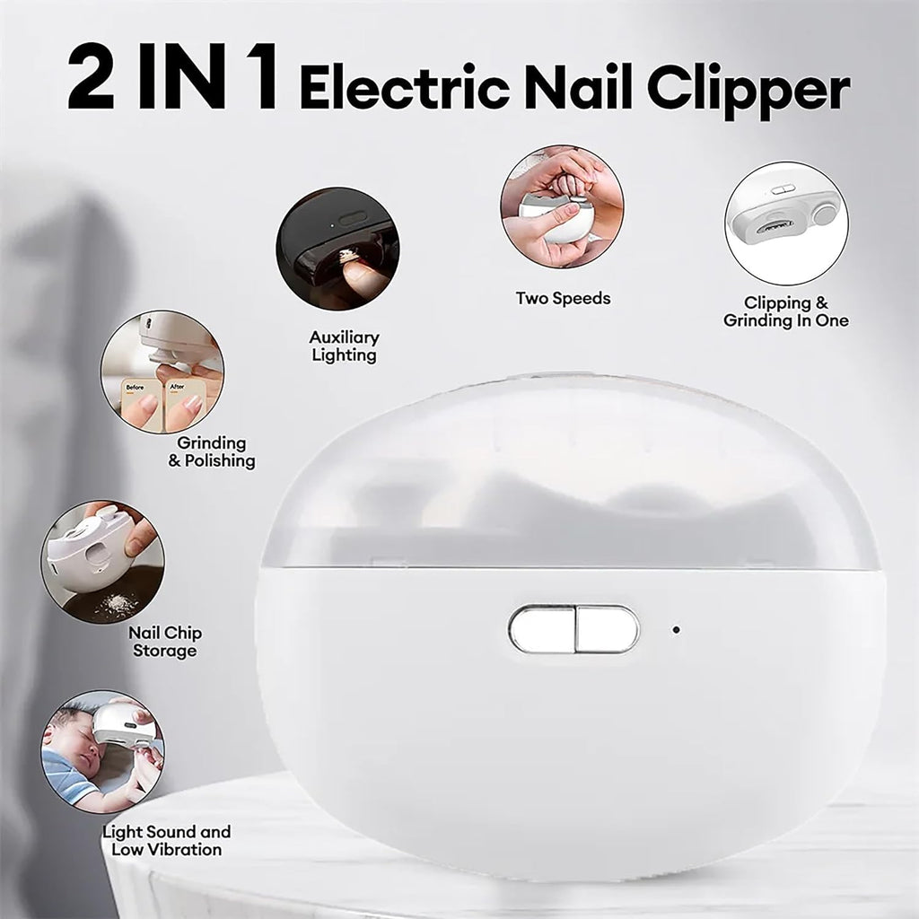 Nailuxe™ Pro SafeCare – 2-in-1 Elektrischer Automatik-Nagelclipper & Polierer