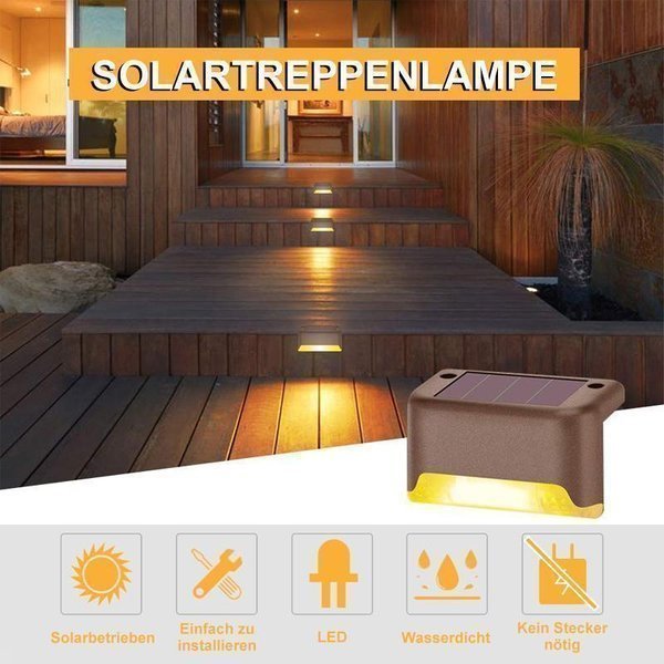 LED Solarlampe für Wege, Treppen, draußen und an der Wand