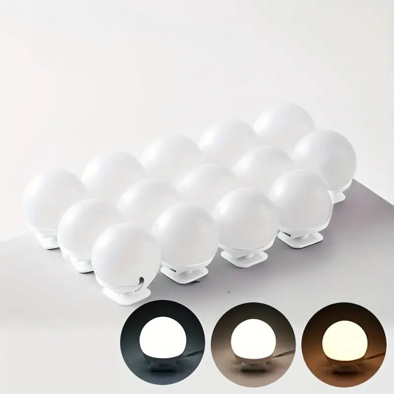 Dimmbare LED-Spiegelbeleuchtung mit Lichtkugeln für perfektes Make-up