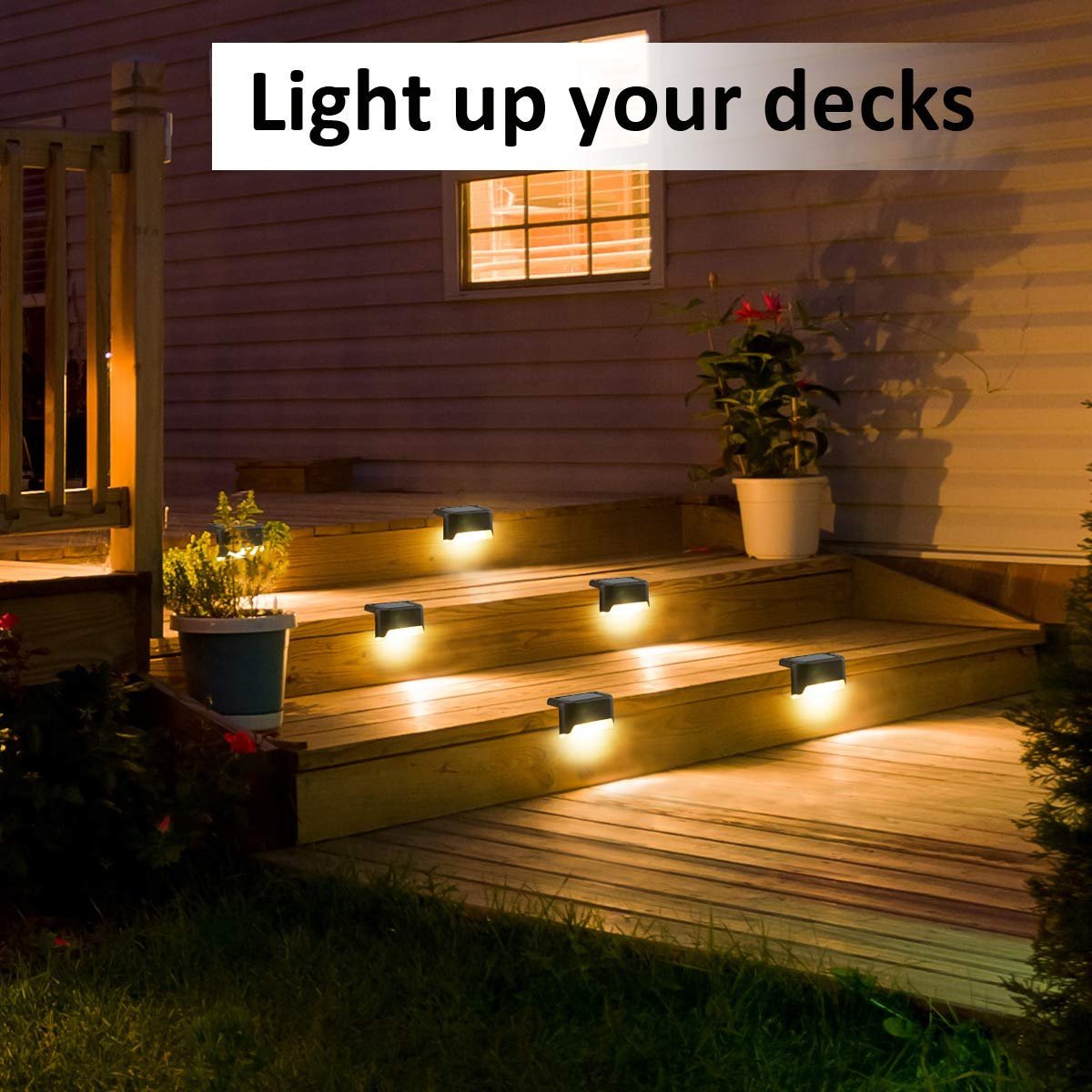 LED Solarlampe für Wege, Treppen, draußen und an der Wand