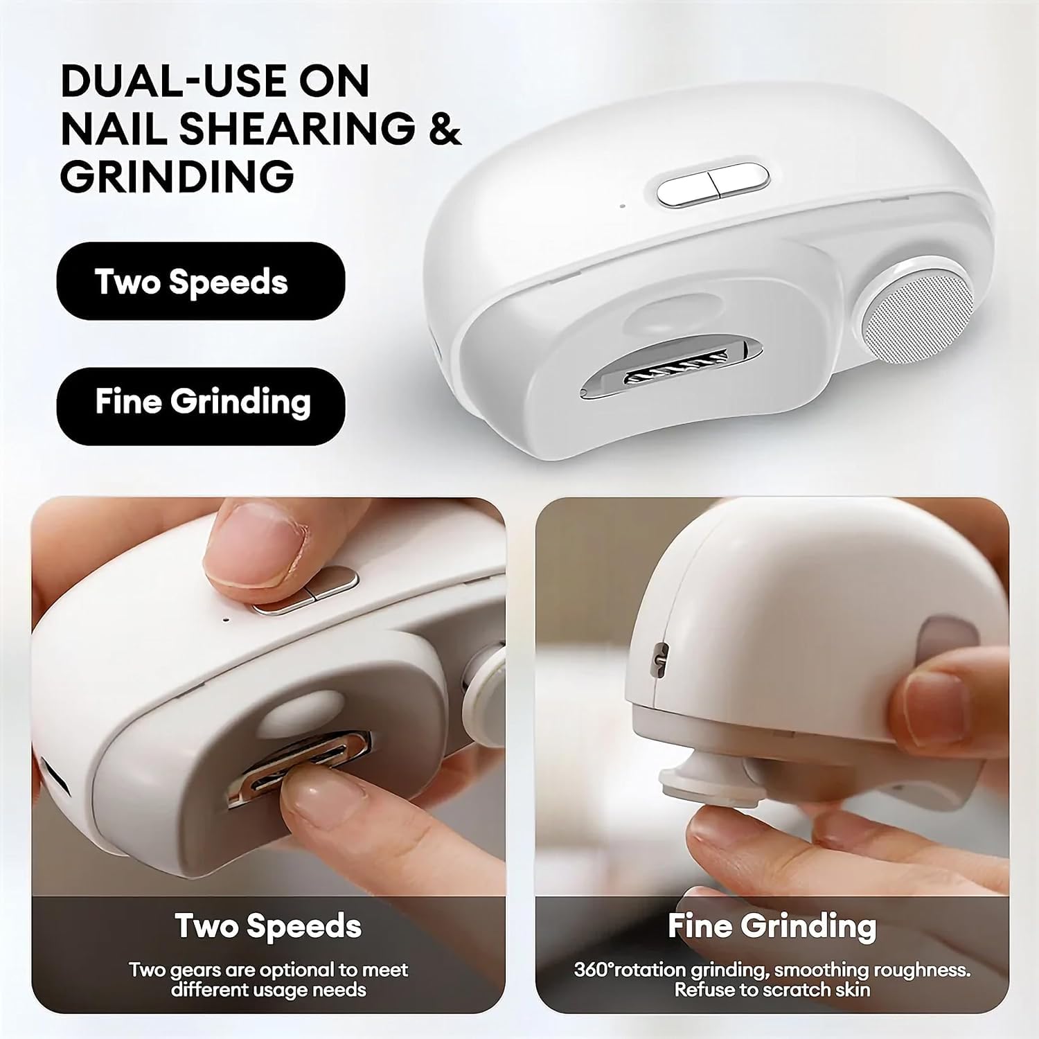 Nailuxe™ Pro SafeCare – 2-in-1 Elektrischer Automatik-Nagelclipper & Polierer