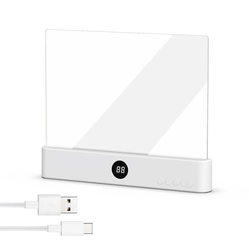 Flache LED-Leselampe mit Timer & Vollseiten-Beleuchtung