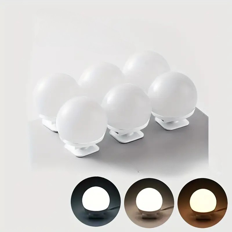 Dimmbare LED-Spiegelbeleuchtung mit Lichtkugeln für perfektes Make-up