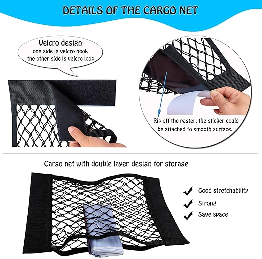 1+1 GRATIS | FlexiStow™ SpaceNet – Selbstklebendes, elastisches Aufbewahrungsnetz für Auto, Küche & Zuhause