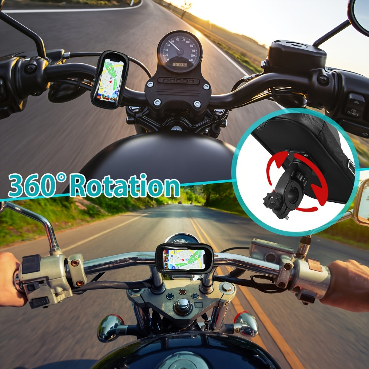 Waterdichte Fiets- en Motor Telefoonhouder – Handvat Tas met 360° Draaioptie