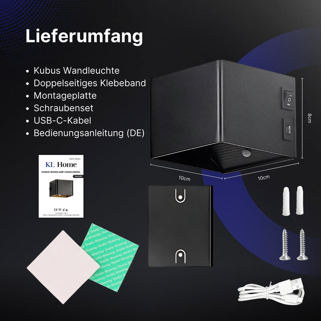 LUXORA™ MotionCube Pro – Kabellose LED Wandleuchte mit Bewegungssensor