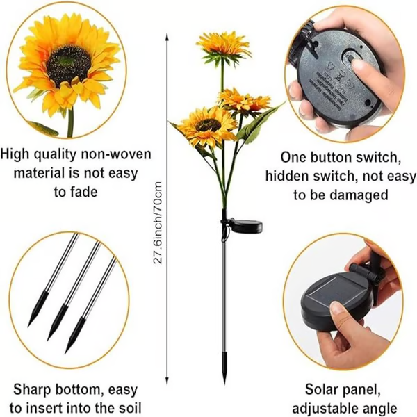 Solar LED Sonnenblumen Gartenlichter | Nur Heute 50% RABATT!🌻