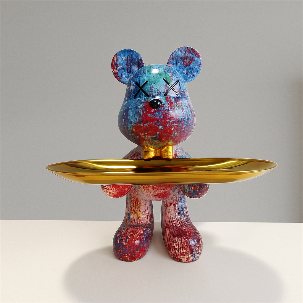 Graffiti Bear Ornament met opbergplankje