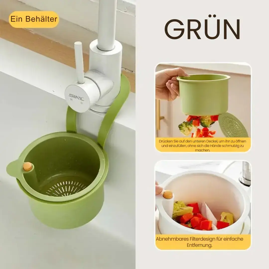 DrainFlow MiniRack™ – Der kompakte Abtropf- & Filterkorb für eine saubere, freie Spüle