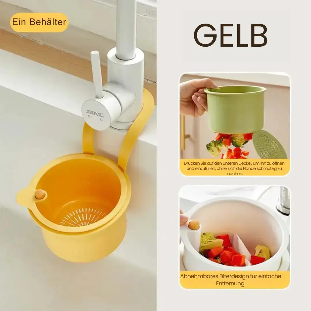 DrainFlow MiniRack™ – Der kompakte Abtropf- & Filterkorb für eine saubere, freie Spüle