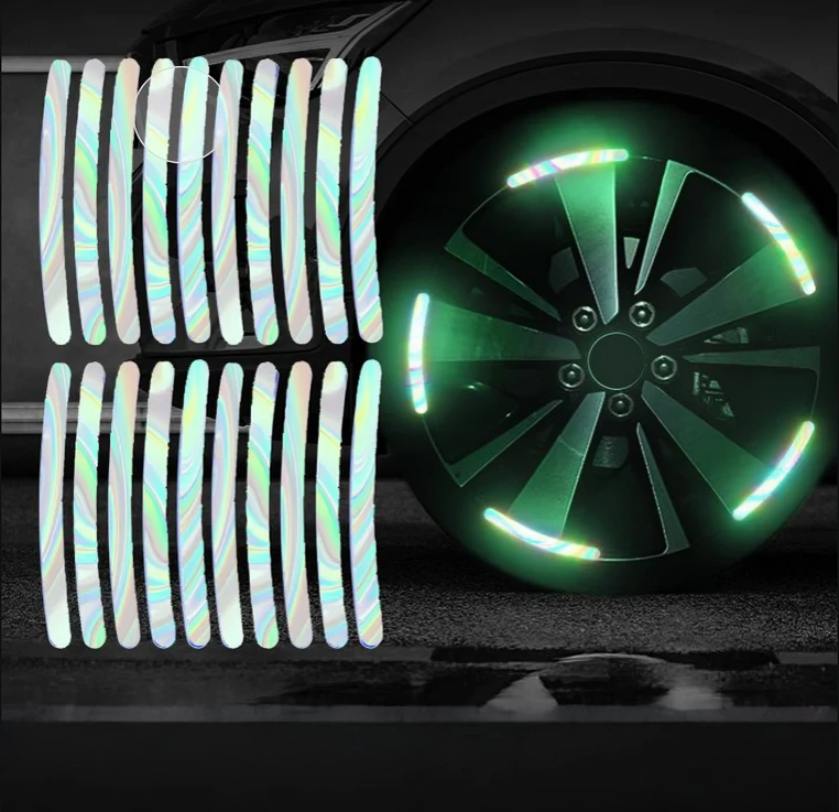 10 + 10 GRATIS | WheelReflect™ Reflektierende Felgenaufkleber