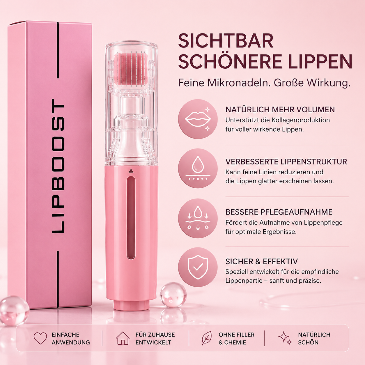 LipBoost Set – Sichtbar vollere Lippen in nur wenigen Wochen – ganz natürlich & ohne Spritzen.