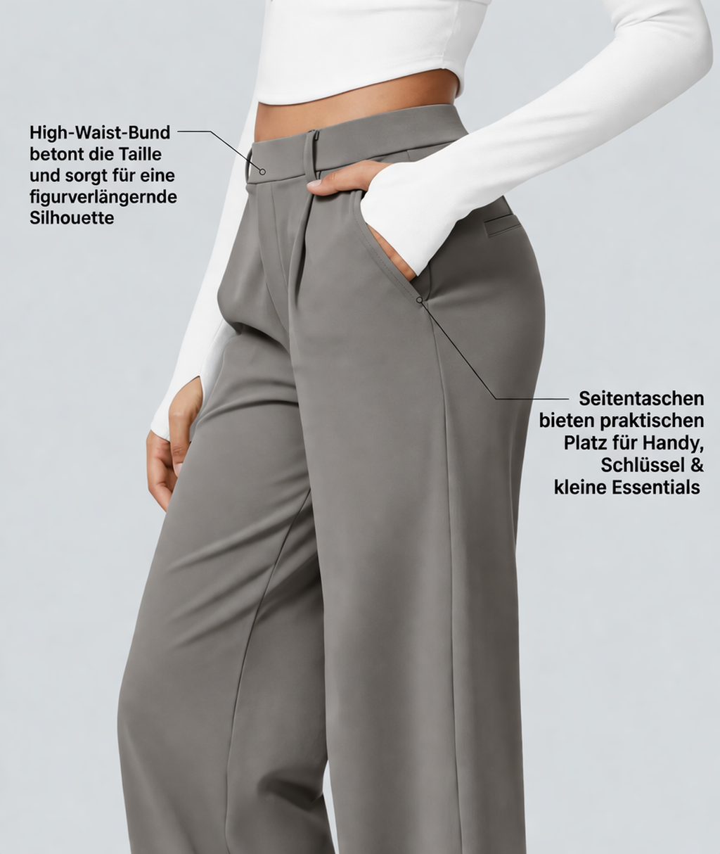 Élégance Flow™ High-Waist Tailored Pants – Mühelose Eleganz trifft Komfort