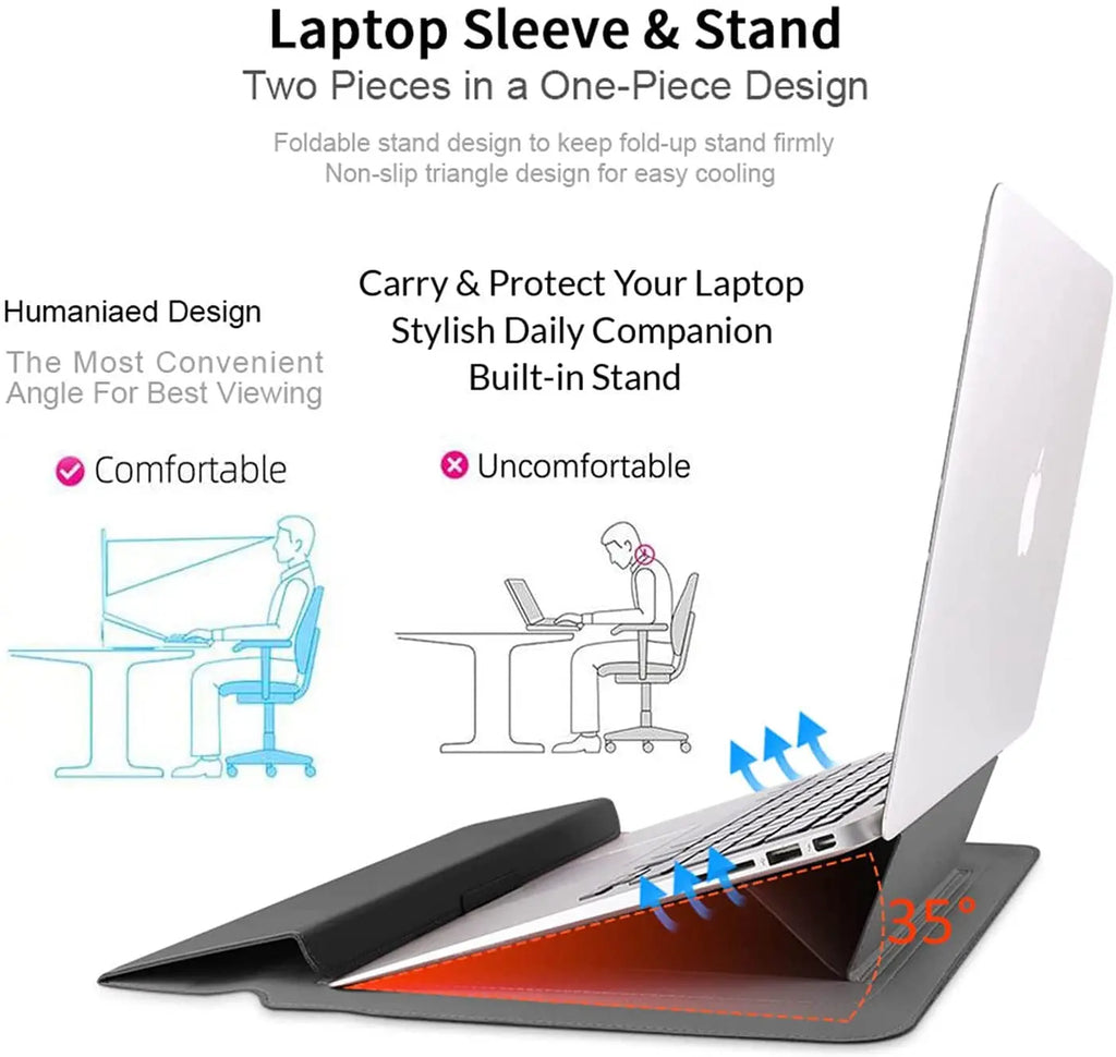 FoldEase™ Laptop-Hülle mit integriertem Stand – Schutz & Ergonomie in einem | Nur Heute 50% RABATT