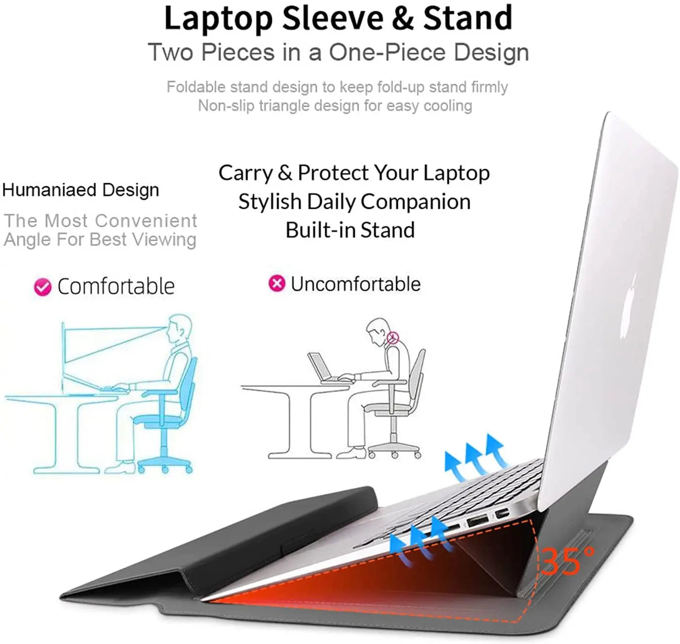 FoldEase™ Laptop-Hülle mit integriertem Stand – Schutz & Ergonomie in einem | Nur Heute 50% RABATT