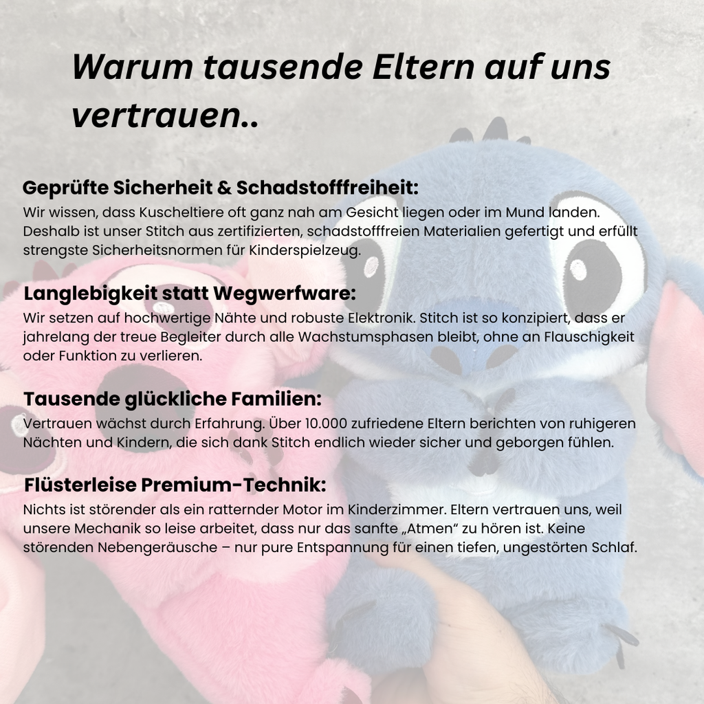 Atmender Stitch - Plüschtier für Kids & Erwachsene