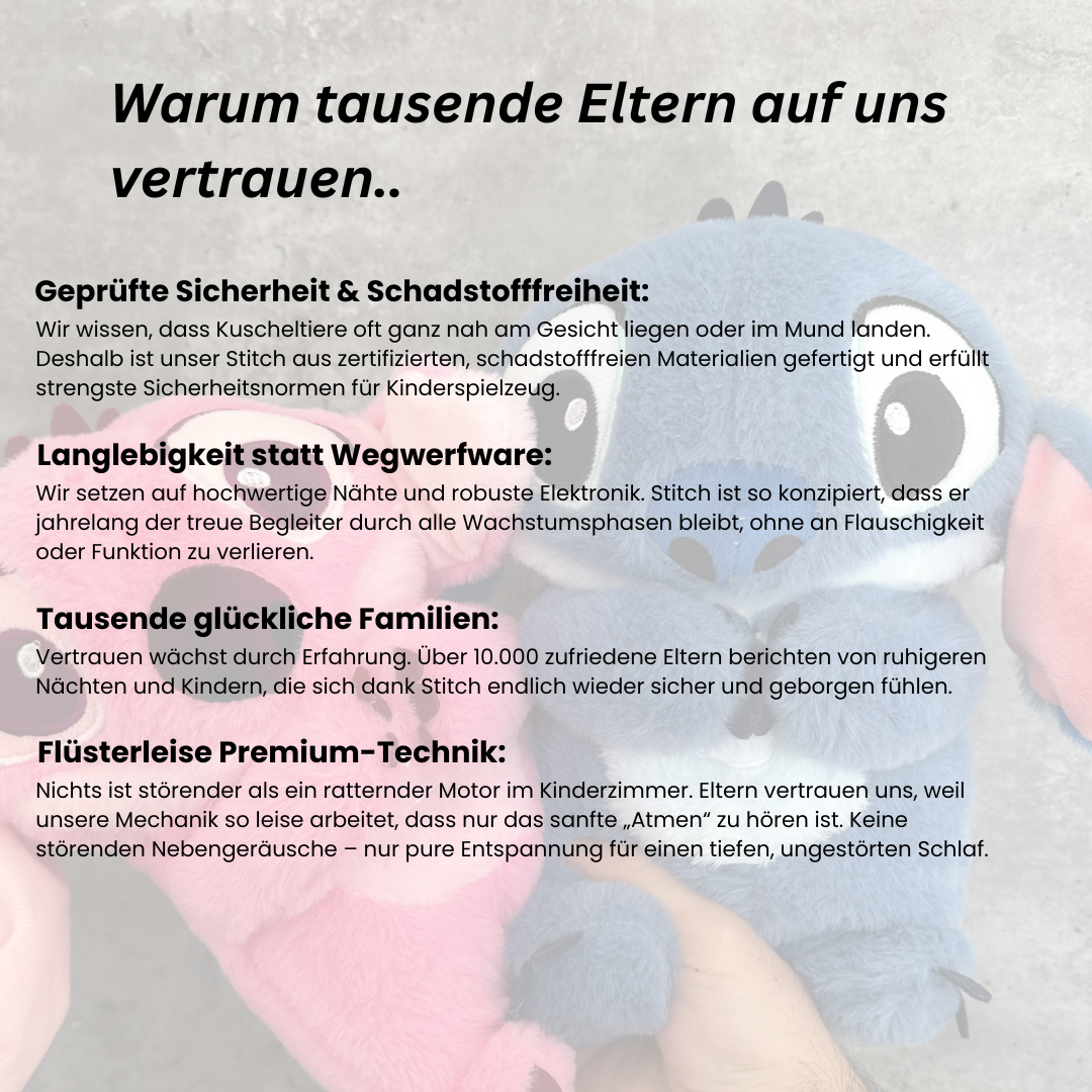 Atmender Stitch - Plüschtier für Kids & Erwachsene