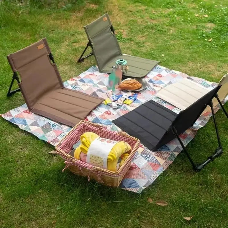 Klappbarer Bodenstuhl mit Rückenlehne – Ideal für Camping & Picknick