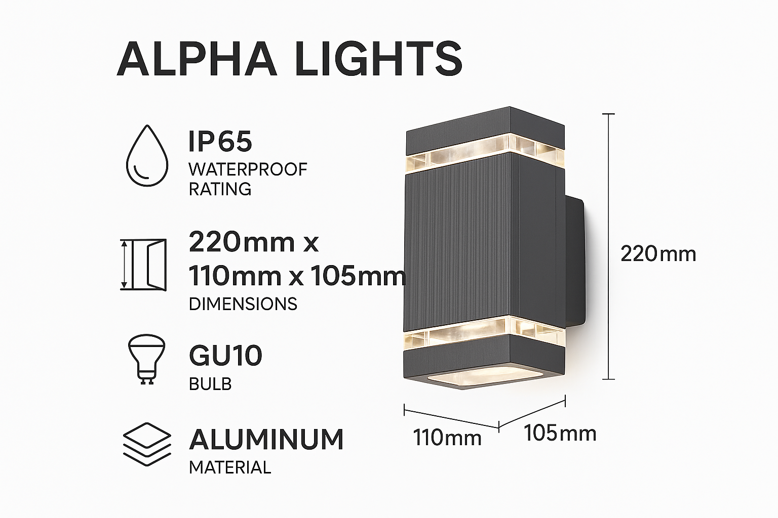 LumoBeam UpDown™ – Moderne Außenbeleuchtung mit stilvollem Architektur-Lichteffekt