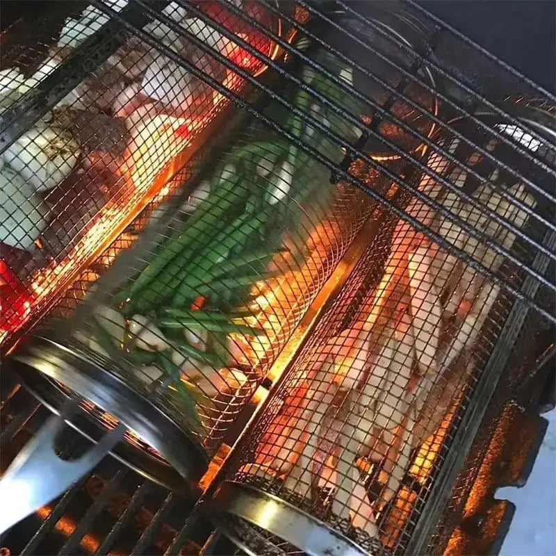 Edelstahl-Grillkorb – Rollen, Grillen, Fertig | 1+1 GRATIS