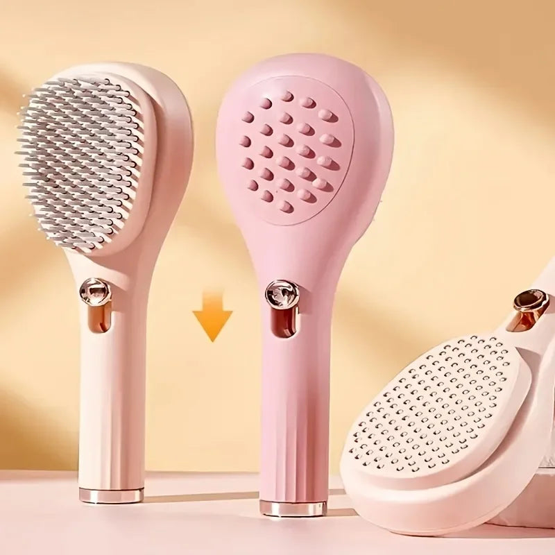 Anti-Statik 360° Tragbarer Teleskopkamm mit Kopfhaut-Massager