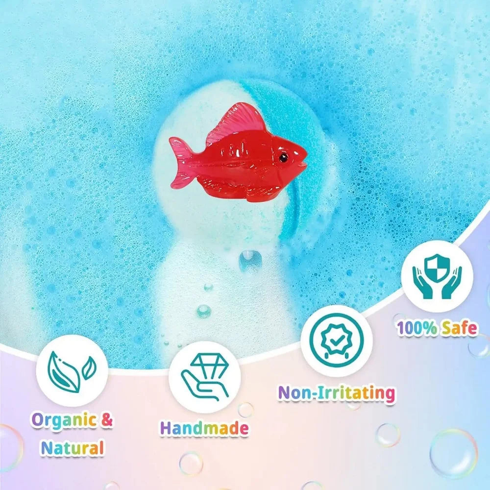 Badebomben set 12 Stück | Natürliche & Bio Spa Badezusätze für Kinder