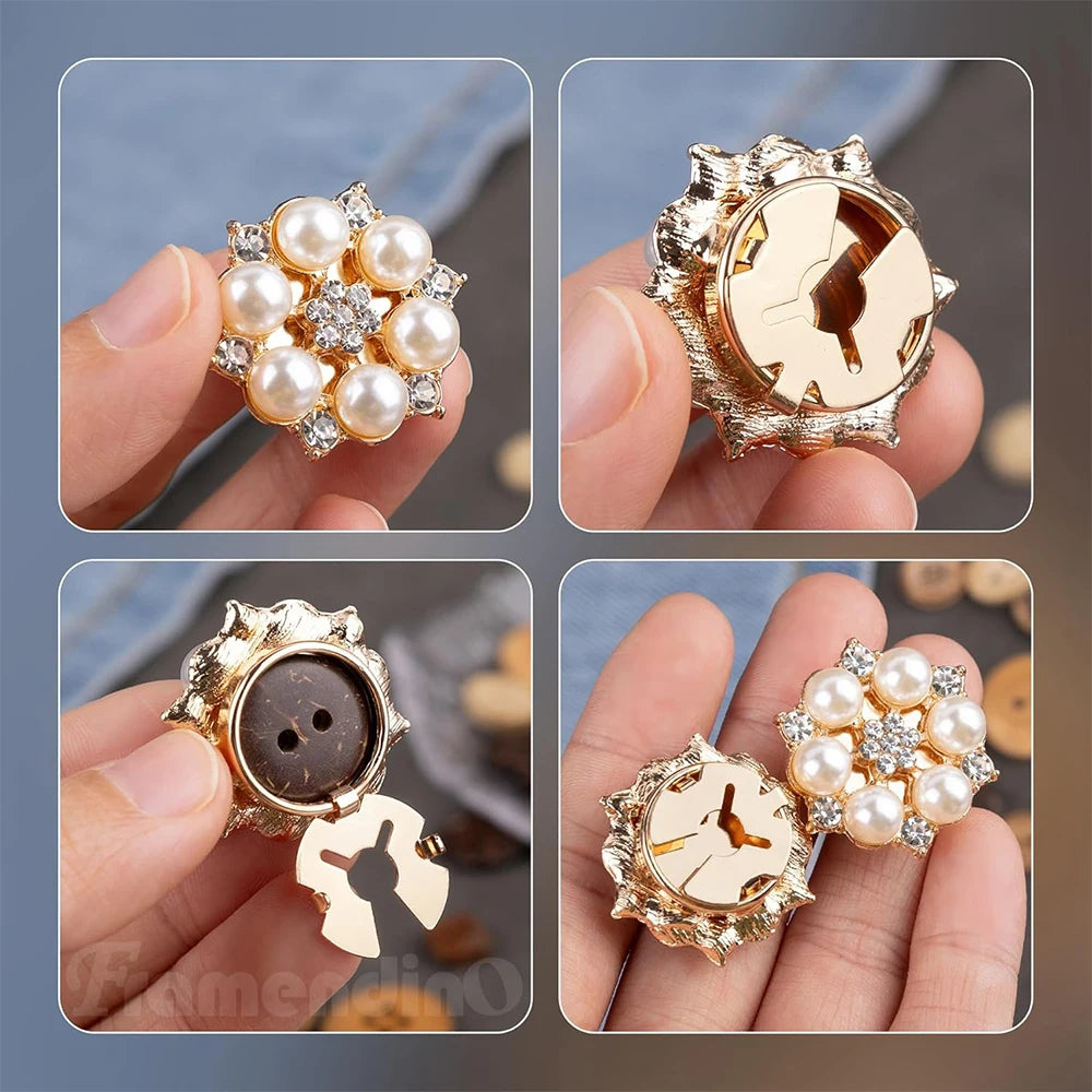 Clip-On Button Covers – Abnehmbare Deko-Knöpfe für Hemden, Blusen & Mäntel | 1+ 1 Paar GRATIS
