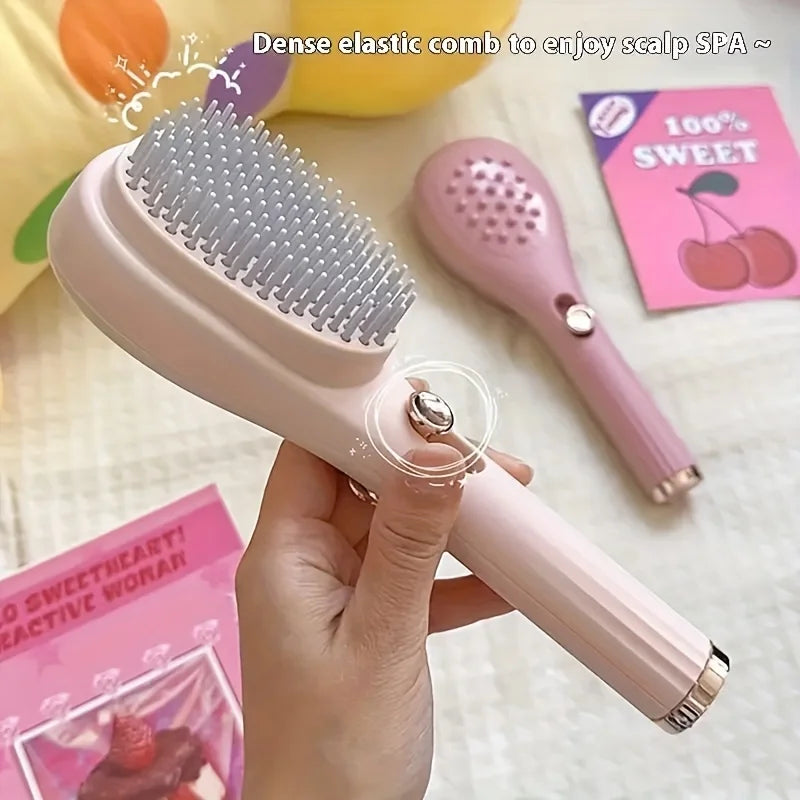 Anti-Statik 360° Tragbarer Teleskopkamm mit Kopfhaut-Massager