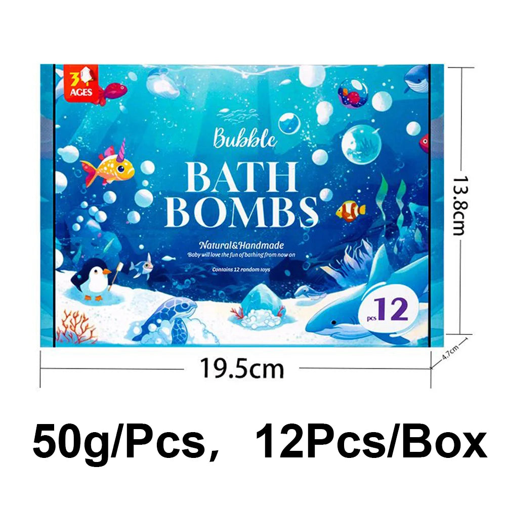 Badebomben set 12 Stück | Natürliche & Bio Spa Badezusätze für Kinder