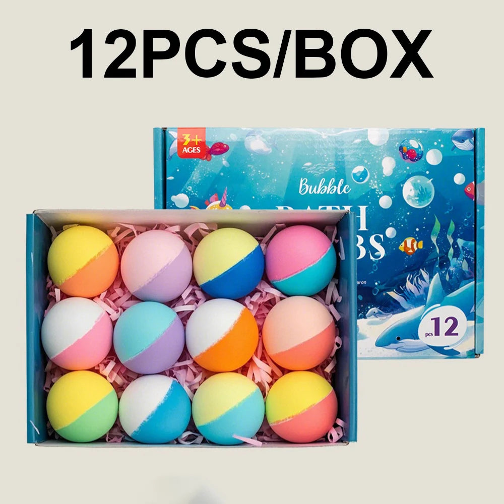 Badebomben set 12 Stück | Natürliche & Bio Spa Badezusätze für Kinder
