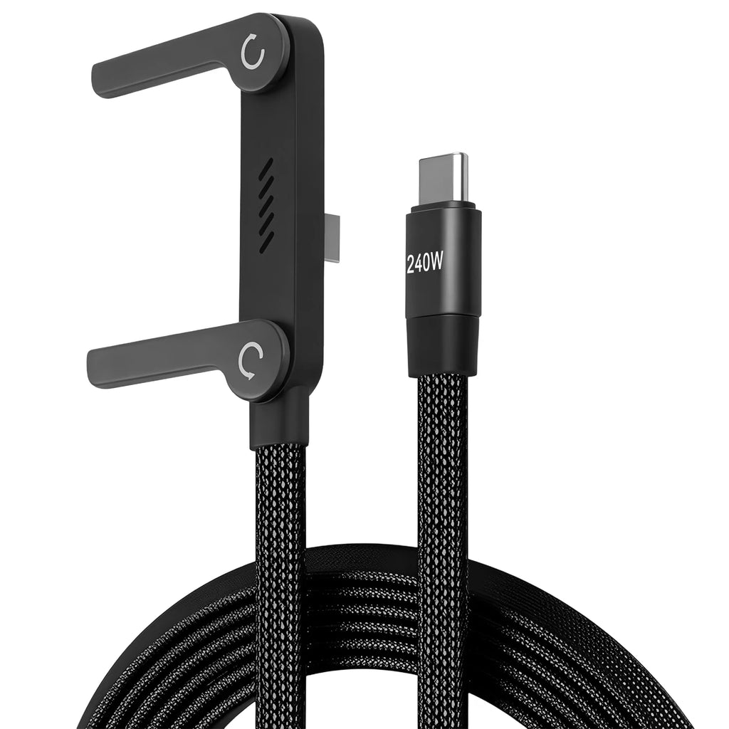 VoltFold™ PowerStand – Faltbarer Handyhalter mit 90°-Snellladekabel (bis 240 W)
