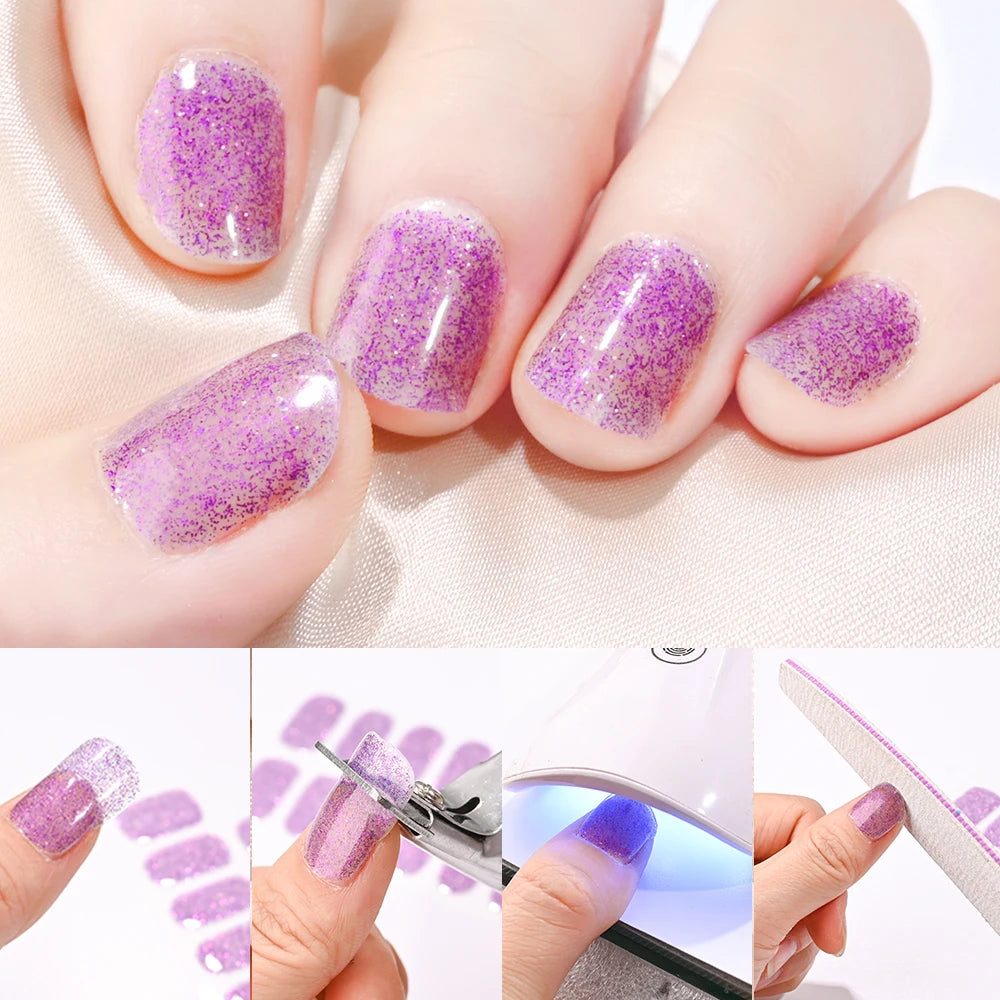 GlowGlam™ UV Gel Nail Wraps – Salon-Perfektion in Minuten (inklusive kostenloser LED-Lampe)