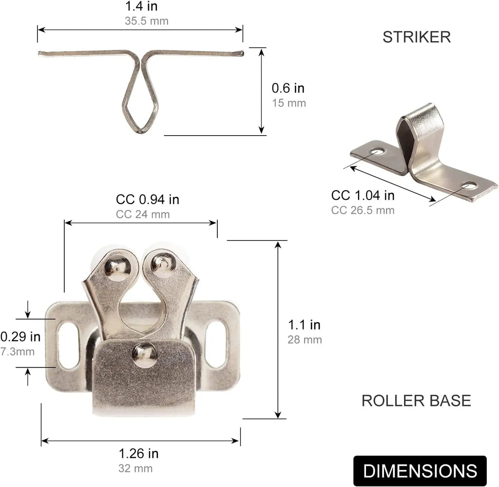 SnapLock™ DuoCatch – Zuverlässiger Doppel-Rollenschnäpper für Möbel & Schranktüren | 2+2 GRATIS