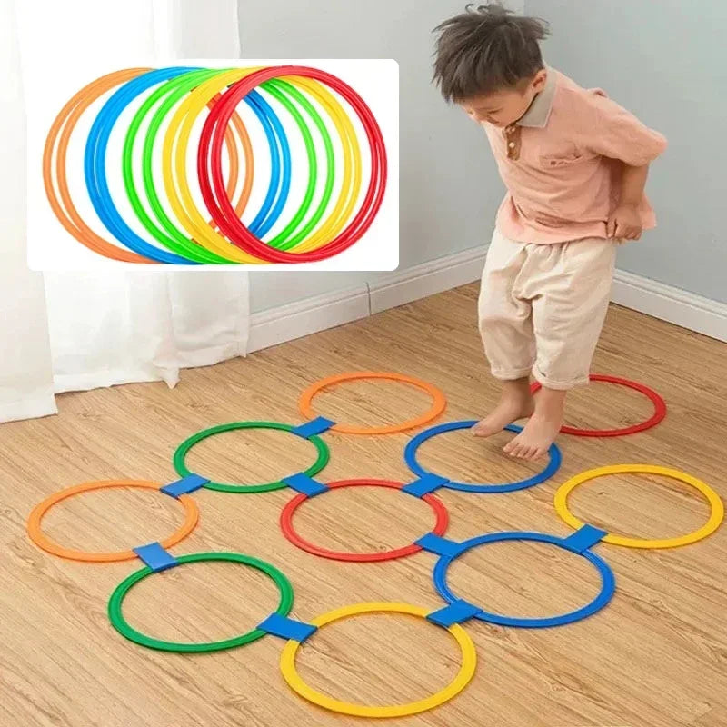 Outdoor Kinder Lattice Jump Ring Set – 10 Reifen & 10 Verbinder für Spaß