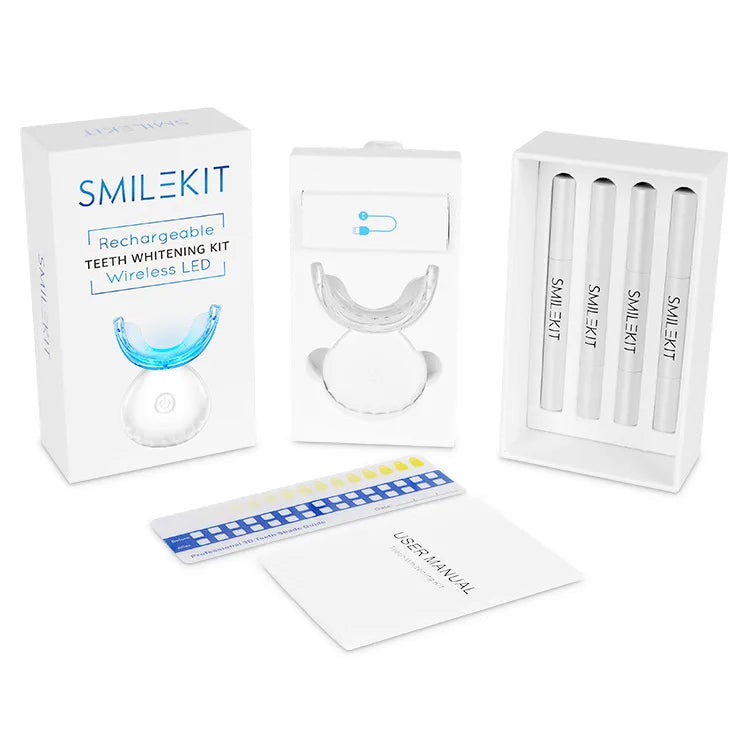Wireless LED Teeth Whitening Kit - Complete Oral Care Set