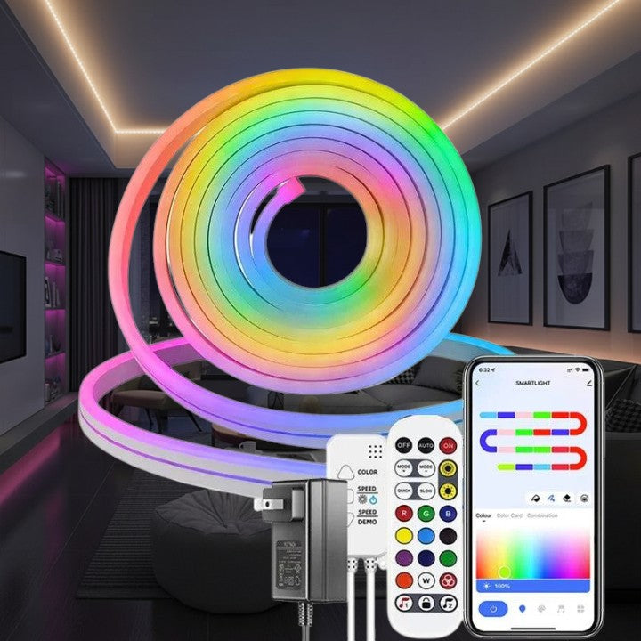 LumiFlow Flex™ – Der flexible LED-Neonstreifen für sanftes, stimmungsvolles Licht