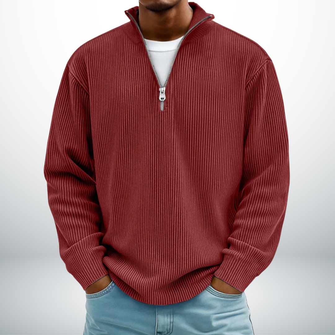 Snovia™ – Hochwertiger Herrenpullover mit Halbreißverschluss