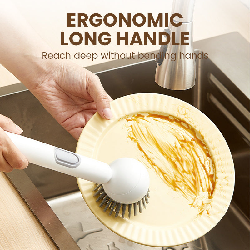 Sonic Clean Brush | Ergonomic Rotating Tool with Built-in Liquid Dispenser