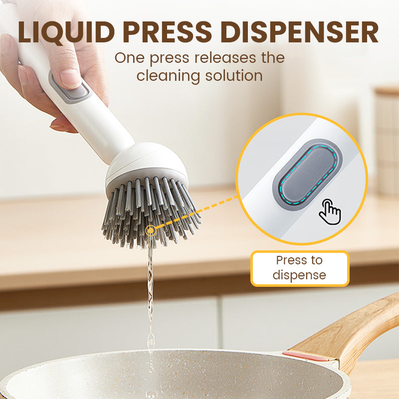 Sonic Clean Brush | Ergonomic Rotating Tool with Built-in Liquid Dispenser