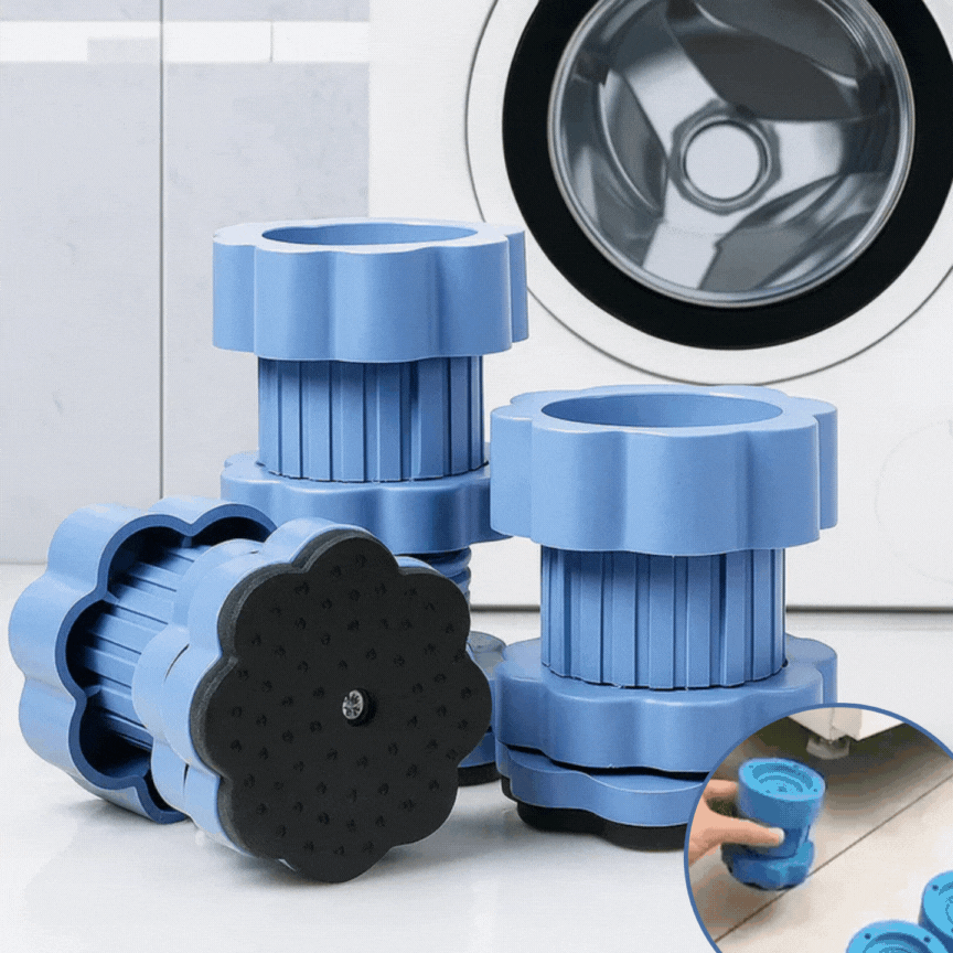 QuietBase™ LevelPro – Höhenverstellbare Anti-Vibrationspads für Waschmaschine & Möbel