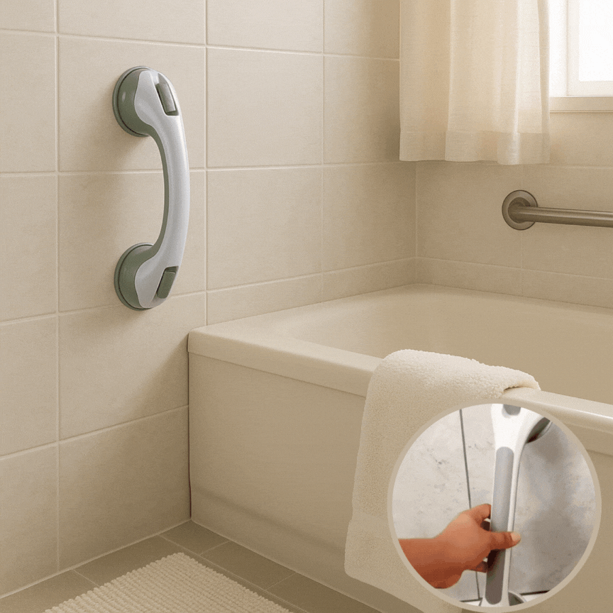 SafeStep™ VacuGrip – Tragbarer Haltegriff mit Saugnapf für Bad & Dusche (ohne Bohren)